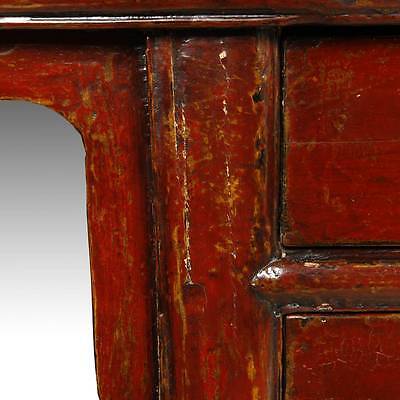 ANTIQUE CHINESE QING CONSOLE CABINET TABLE RED LACQUER FURNITURE CHINA 19TH C.  Без бренда - фотография #6