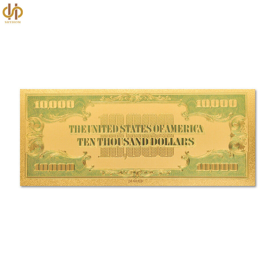 100PCS/lot 1918 Collectible Gold Plated $10000 Dollar Banknote Money Note Bill Без бренда - фотография #7