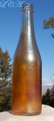 Beautiful ANTIQUE orange CARNIVAL GLASS soda bottle CANADA DRY - Ginger Ale Без бренда