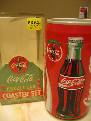 COCA  COLA  PUZZLE COKE  CAN COASTER SET - NEW  FROM 1995 SET OF 6 COASTERS COKE BRAND