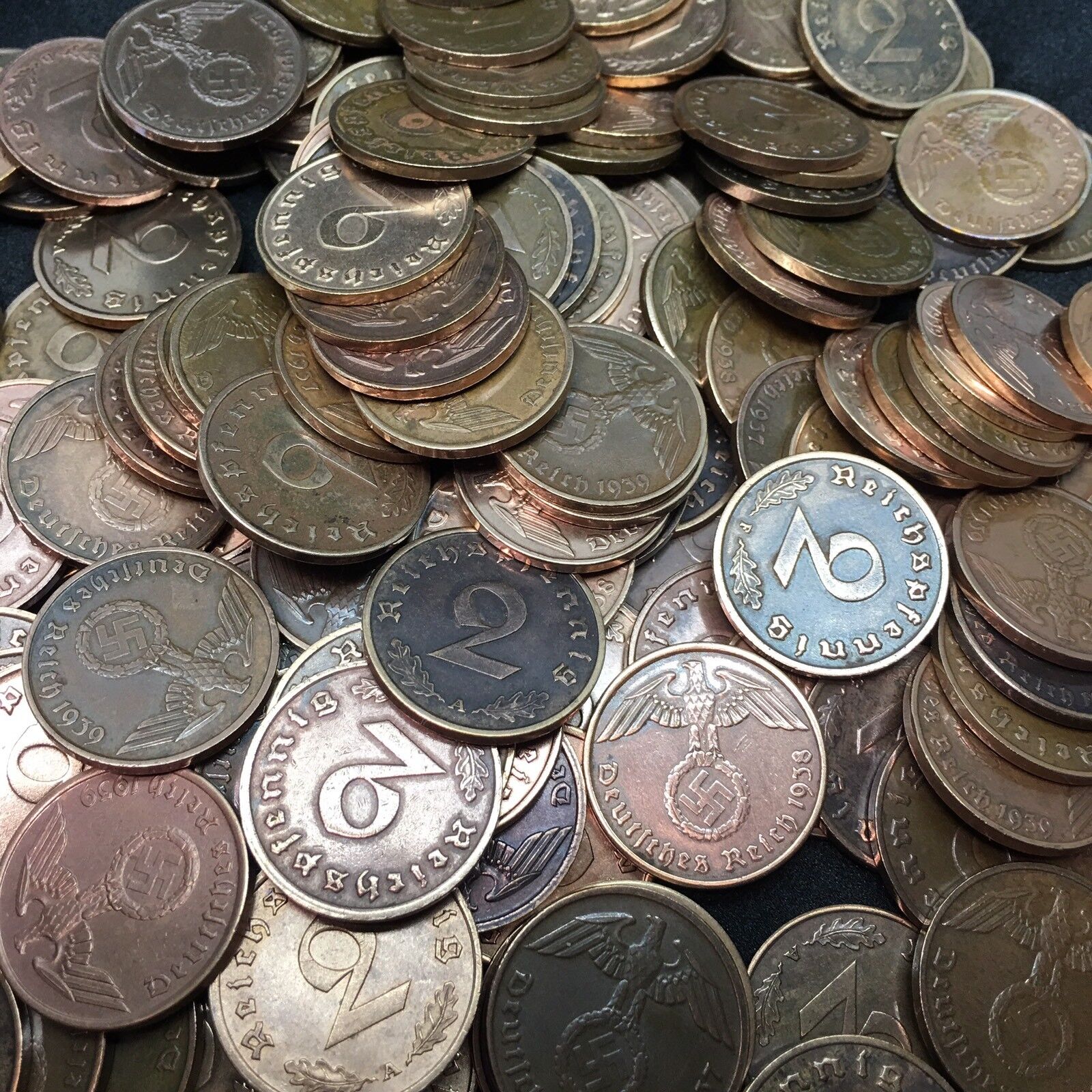 Rare WW2 German 2 RP Reichspfennig 3rd Reich Bronze Nazi Coin Buy 3 Get 1 Free Без бренда - фотография #3
