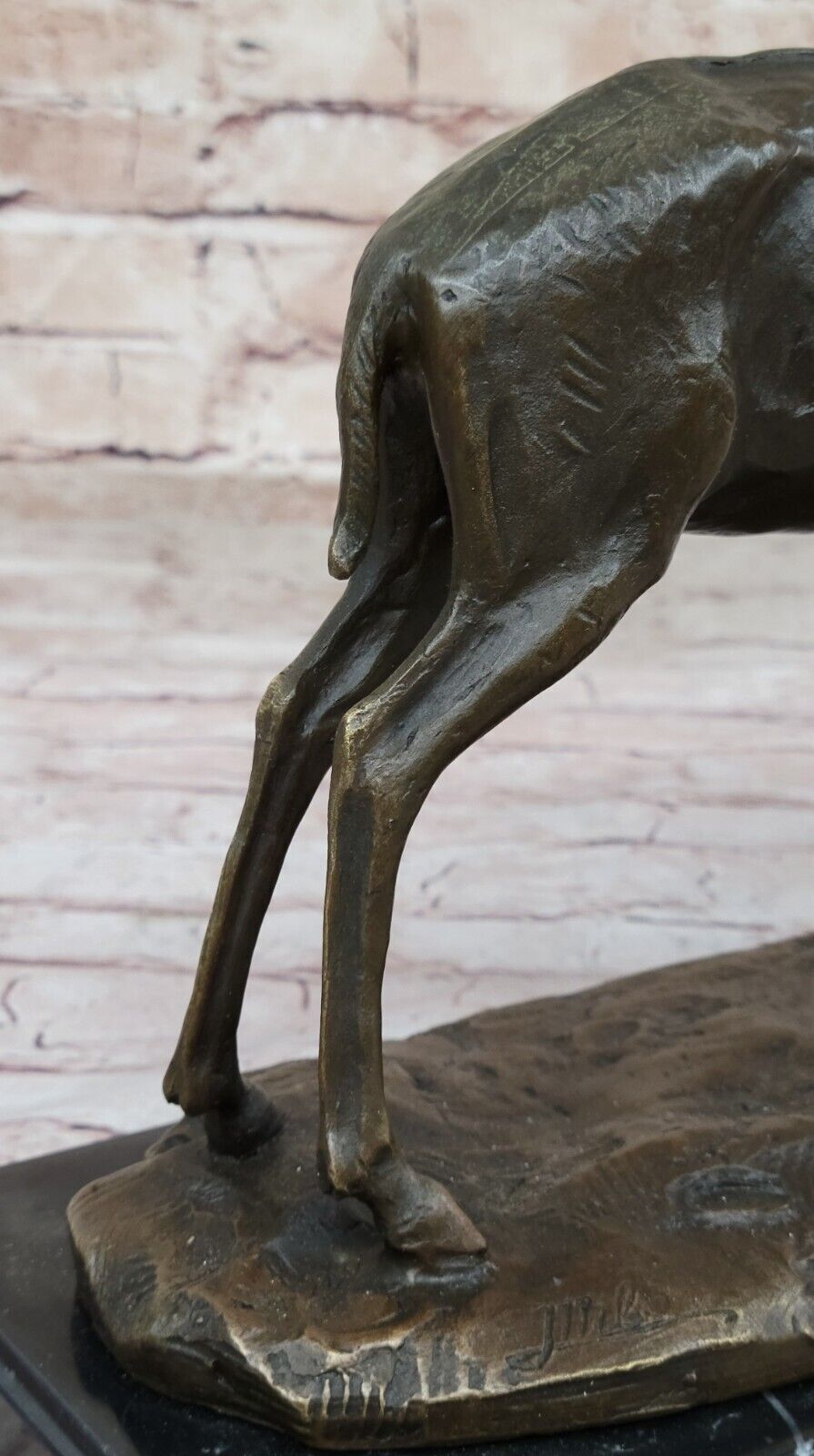 Bronze Sculpture Gazelle Hand Made Masterpiece Detailed Marble Base Figure Sale Без бренда - фотография #9