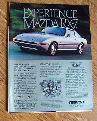 1984 Mazda RX-7 S Sports Car Ad Без бренда RX-7 S