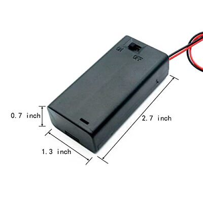 2AA Battery Holder, 2AA Battery Box with Switch, 4-Pack 2 x 1.5V AA ABS Plast... Lpdphanxfkx - фотография #2