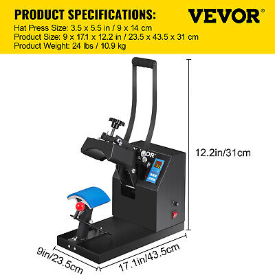 VEVOR Hat Press 3.5 x 5.5 in Cap Heat Press Machine Transfer Sublimation VEVOR GIREW009 - фотография #7