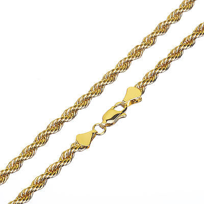 Men's Women's 14K Yellow Gold Plated 2.5 mm Thin Short Rope Chain Necklace 20"  Metaltree98