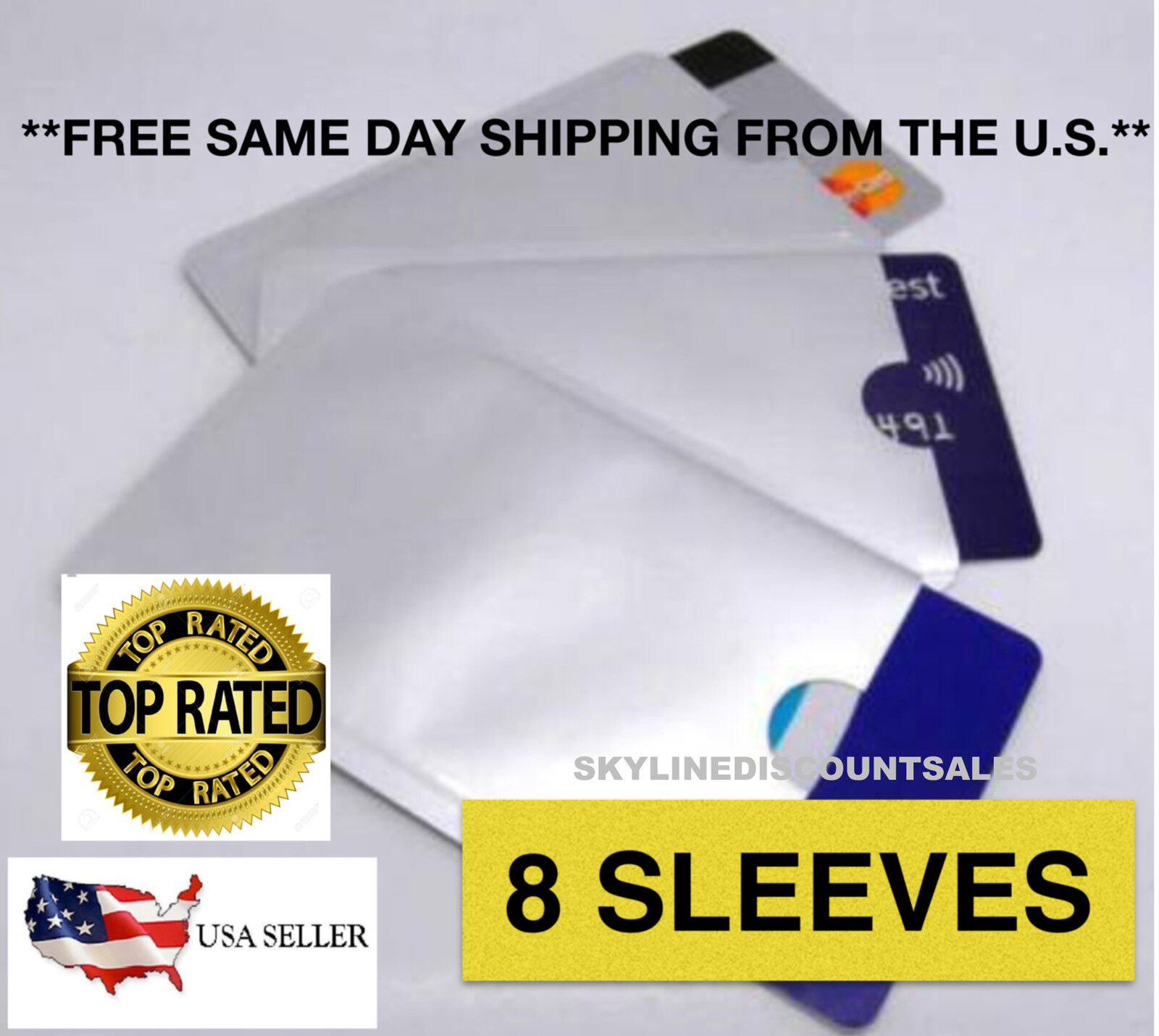 8 Pack of Safety Sleeves RFID Protectors Credit Card & Identity Theft Protection Unbranded