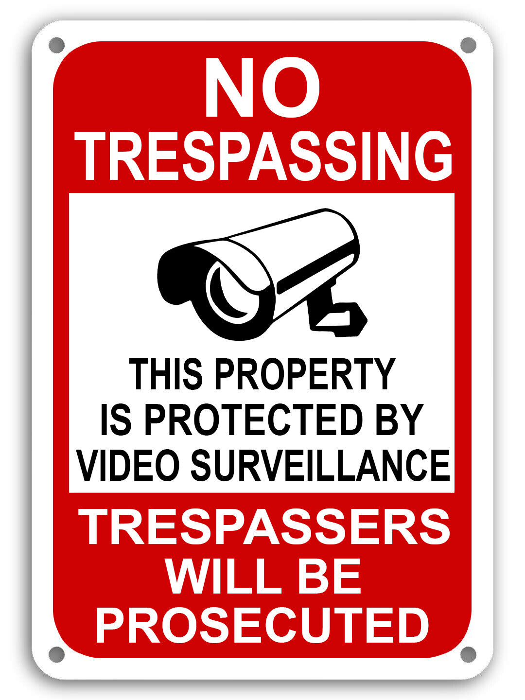 Property Protected By Video Surveillance Warning Security Camera Sign cctv 7x11" Mysignboards HS005