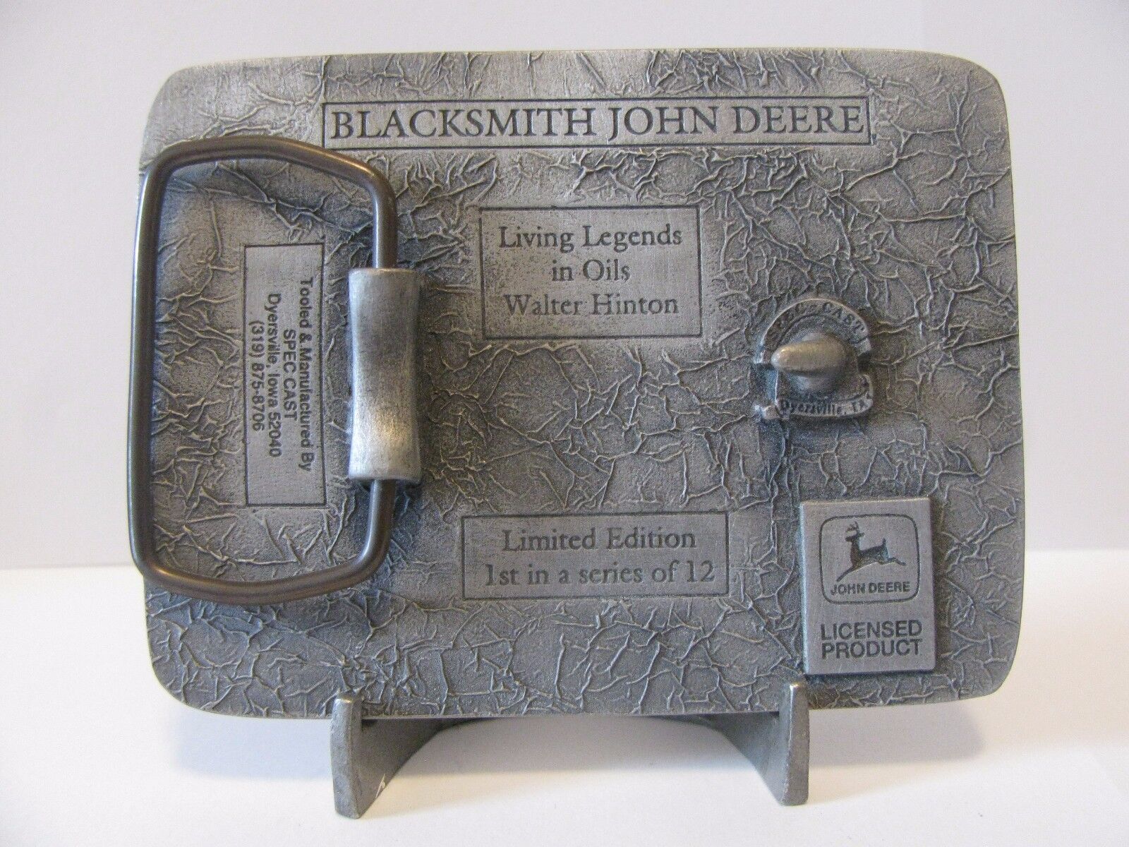 1999 John Deere Blacksmith A Tractor Plow Belt Buckle Limited Ed Hinton 1st Ser JOHN DEERE - фотография #2