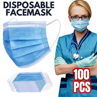 100 PC Face Mask Non Medical Surgical Disposable 3Ply Earloop Mouth Cover - Blue Unbranded Does not apply - фотография #4