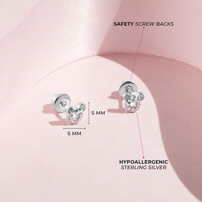 Petite Mouse Baby / Toddler / Kids Earrings Screw Back - Sterling Silver In Season Jewelry SS-03-00110 - фотография #4