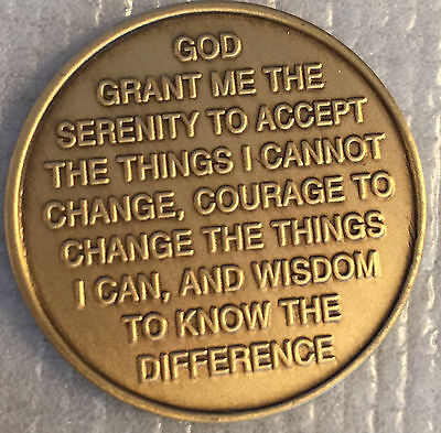 Circle Triangle Serenity Prayer Bronze Recovery Medallion Coin Chip AA  Без бренда - фотография #2