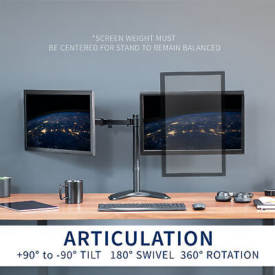 VIVO Black Dual Monitor Articulating Desk Stand Mount, Fits Up to 27" Screens VIVO STAND-V002F - фотография #5