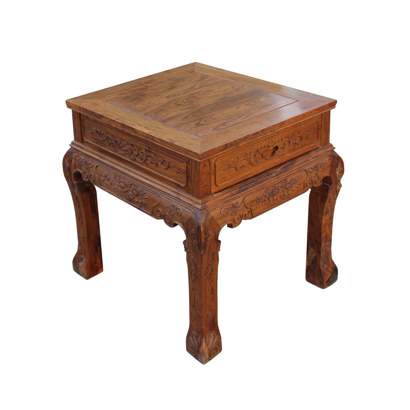 Chinese Oriental Huali Rosewood Flower Motif Tea Table Stand cs4578 Handmade Does Not Apply - фотография #4