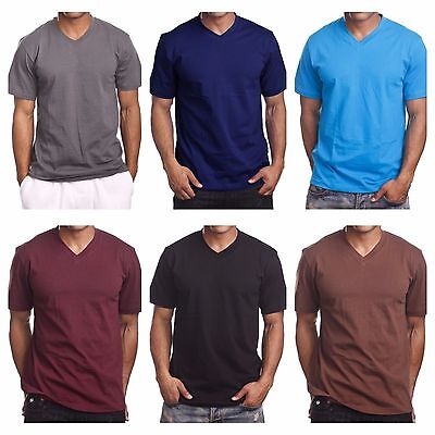 Men's HEAVY WEIGHT V-Neck T-Shirt Plain Tee BIG & Tall Comfy Camouflage Hipster Shaka + Does Not Apply - фотография #2