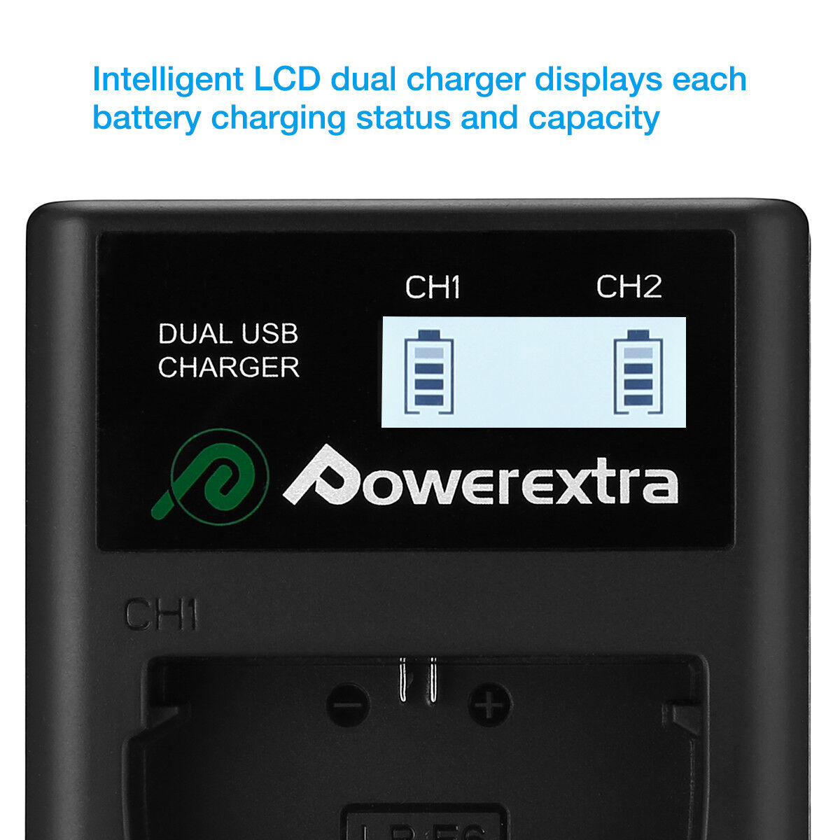 LP-E6 Battery + Dual Charger for Canon EOS 80D, 6D, 7D, 70D, 60D, 5D Mark II III Powerextra CNLPE6LCD - фотография #4