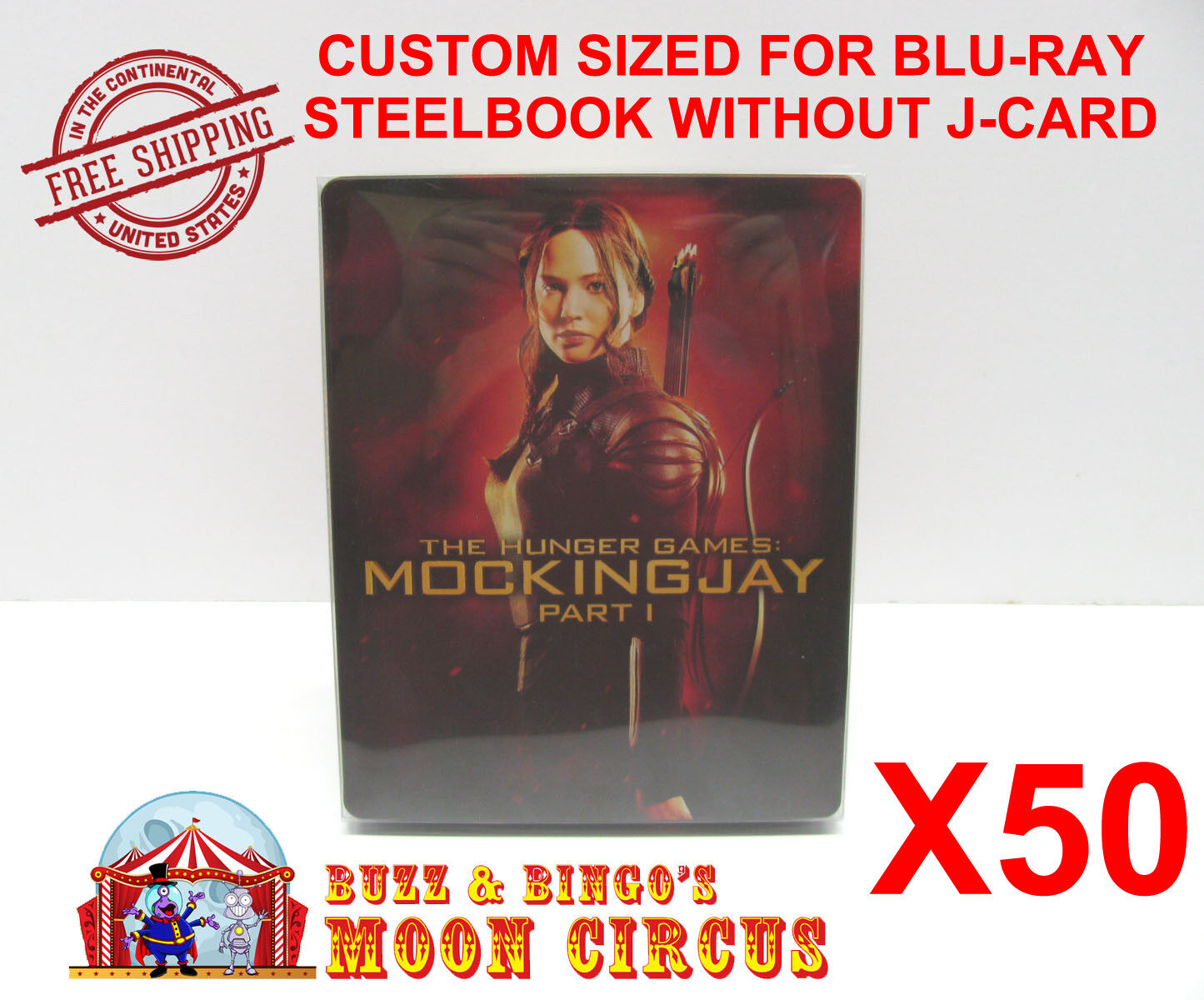 50x BLU-RAY STEELBOOK NO J-CARD (SIZE BR4) - CLEAR PLASTIC BOX PROTECTORS SLEEVE Dr. Retro Does Not Apply
