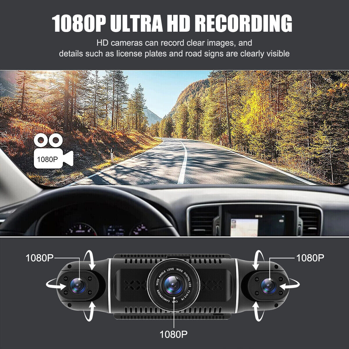 Full HD 1080P Car Dash Cam 4 Channel WiFi DVR Driving Recorder Night Vision 2024 Unbranded Dash Camera - фотография #4