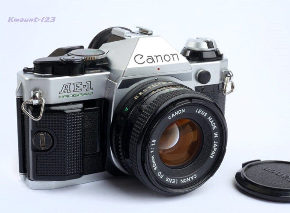 Canon AE-1 Program Camera w/ FD 50mm F/1.8 Lens Sporty Grip - Great Conditions ! Canon Does Not Apply