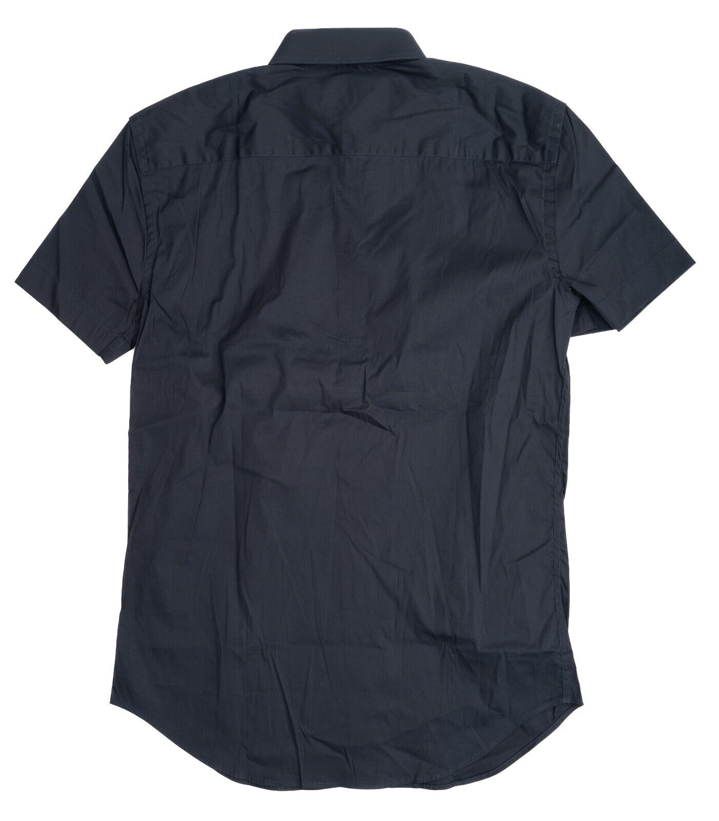 EMPORIO ARMANI Navy Blue Cotton Dress Shirt Short Sleeve Slim Fit 15 1/2 39 Emporio Armani - фотография #6