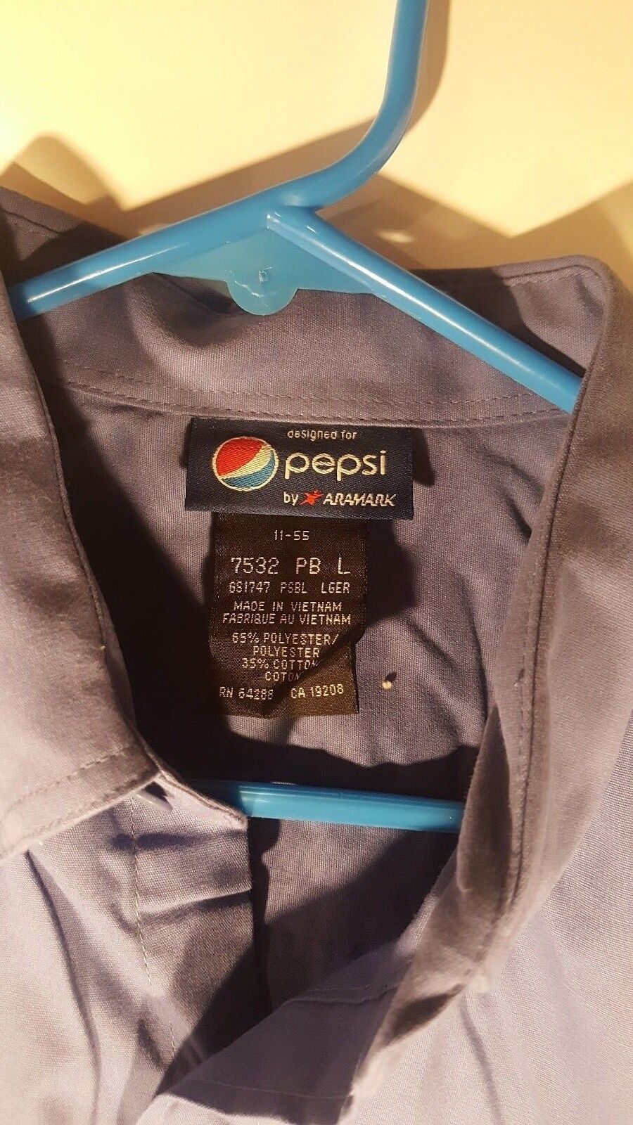 PEPSI COLA Men's Work Shirt Aramark Pepsi Uniform Employee  aramark - фотография #6