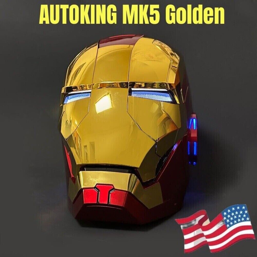 AUTOKING Iron Man MK5 Mask Helmet Golden Ver.Wearable Voice-control COSPLAY Unbranded - фотография #2