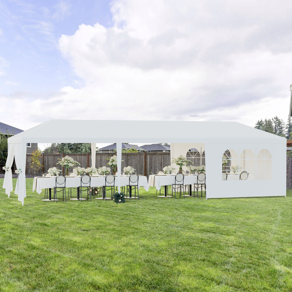 10'x30' White Outdoor Gazebo Canopy Wedding Party Tent 8 Removable Walls 8 Segawe GSDH021233 - фотография #12
