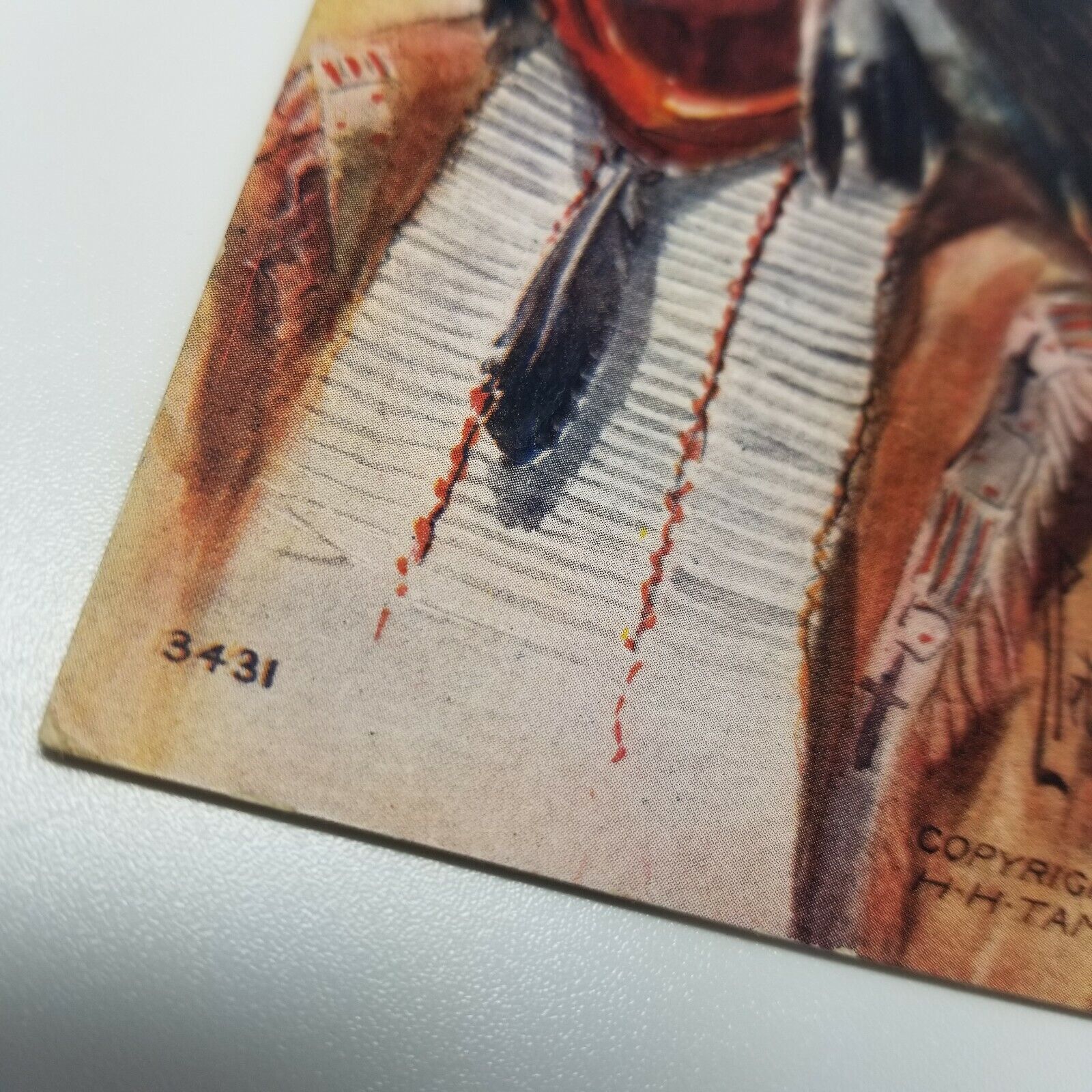 Indian Chief Red Cloud Vintage Postcard Native H.H. Tammen 1909 Embossed #3431  Без бренда - фотография #2