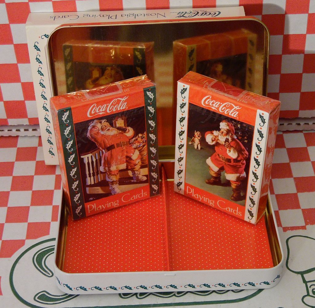 3 Sets 6 Decks Coca Cola Coke Tin & Playing Card Sets 1 with Score Pad Pencil Без бренда - фотография #3