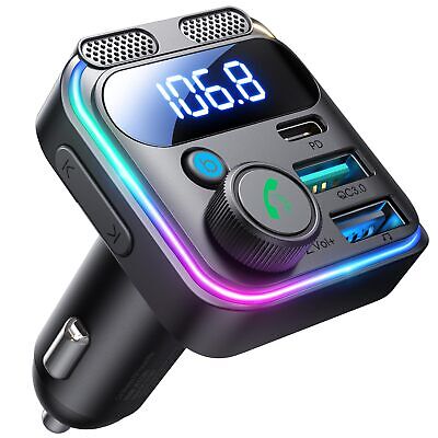Bluetooth 5.3FM Transmitter Car Adapter Stronger Dual Mic & HiFi Deep Bass Sound Joyroom