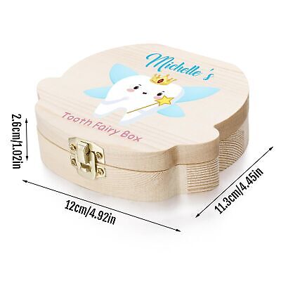 Personalized Tooth Fairy Box, Custom Name Cartoon Tooth Fairy Box, Solid Wood... Nibana - фотография #2