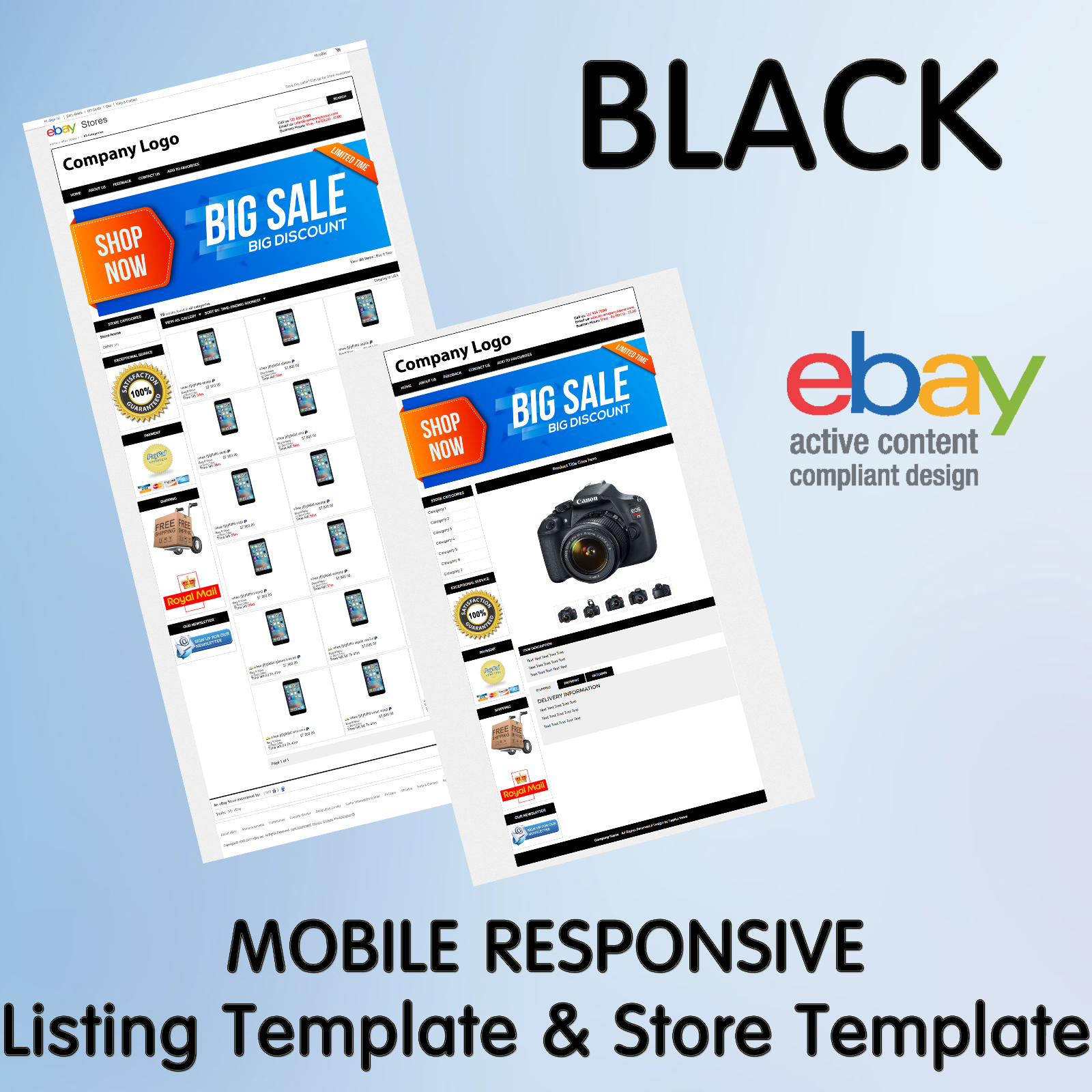 Ebay Template Store Design Listing Responsive Custom Professional Mobile HTML Без бренда - фотография #2