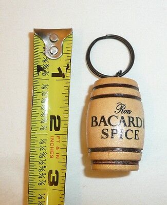 Bacardi Spice Wooden Barrel Keychain Ron Bacardi Spice Wood vtg Key Chain Ring Bacardi - фотография #4