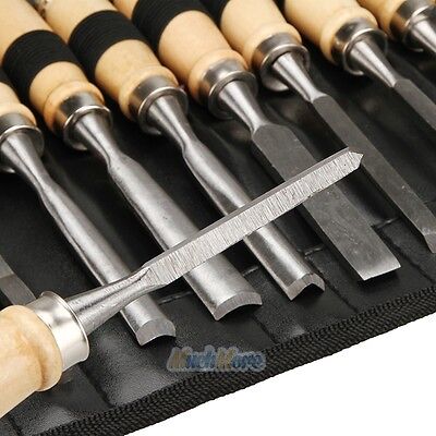 12 Piece Wood Carving Hand Chisel Tool Set Professional Woodworking Gouges Steel Unbranded Does not apply - фотография #11