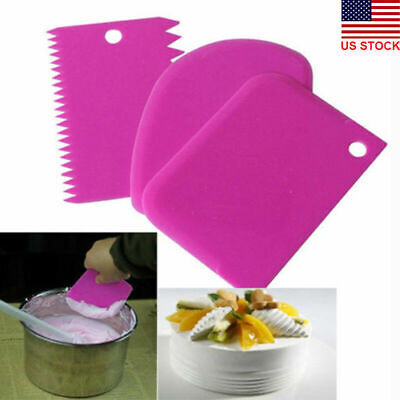 3pcs Cake Cookie Edge Scraper Baking Decorating Cutter Smoother Icing Tools DIY Possbay Does Not Apply