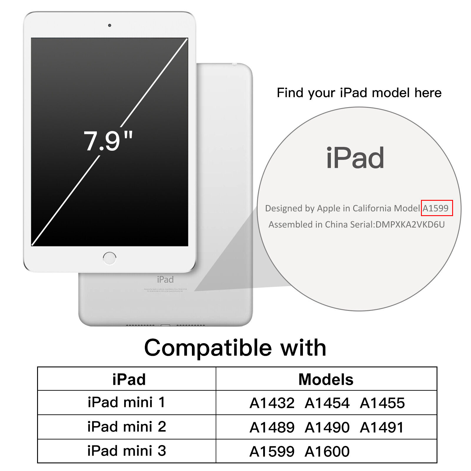 JETech Case for Apple iPad Mini 1 2 3 4 Smart Cover with Auto Sleep/Wake JETech 0470-CS-GOLD-MINI-BK - фотография #2