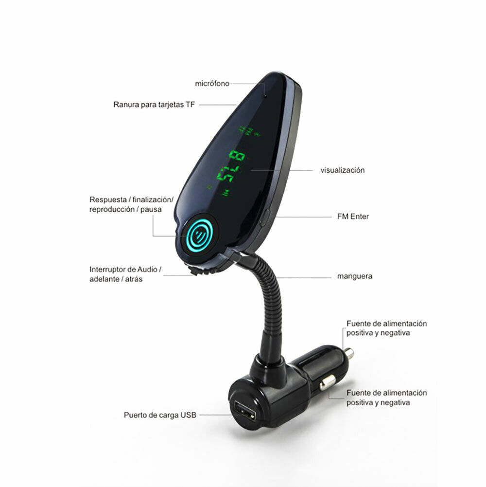 Bluetooth Wireless Car Kit FM Transmitter Hands-Free Call MP3 Player USB Charger Agptek Does not apply - фотография #7