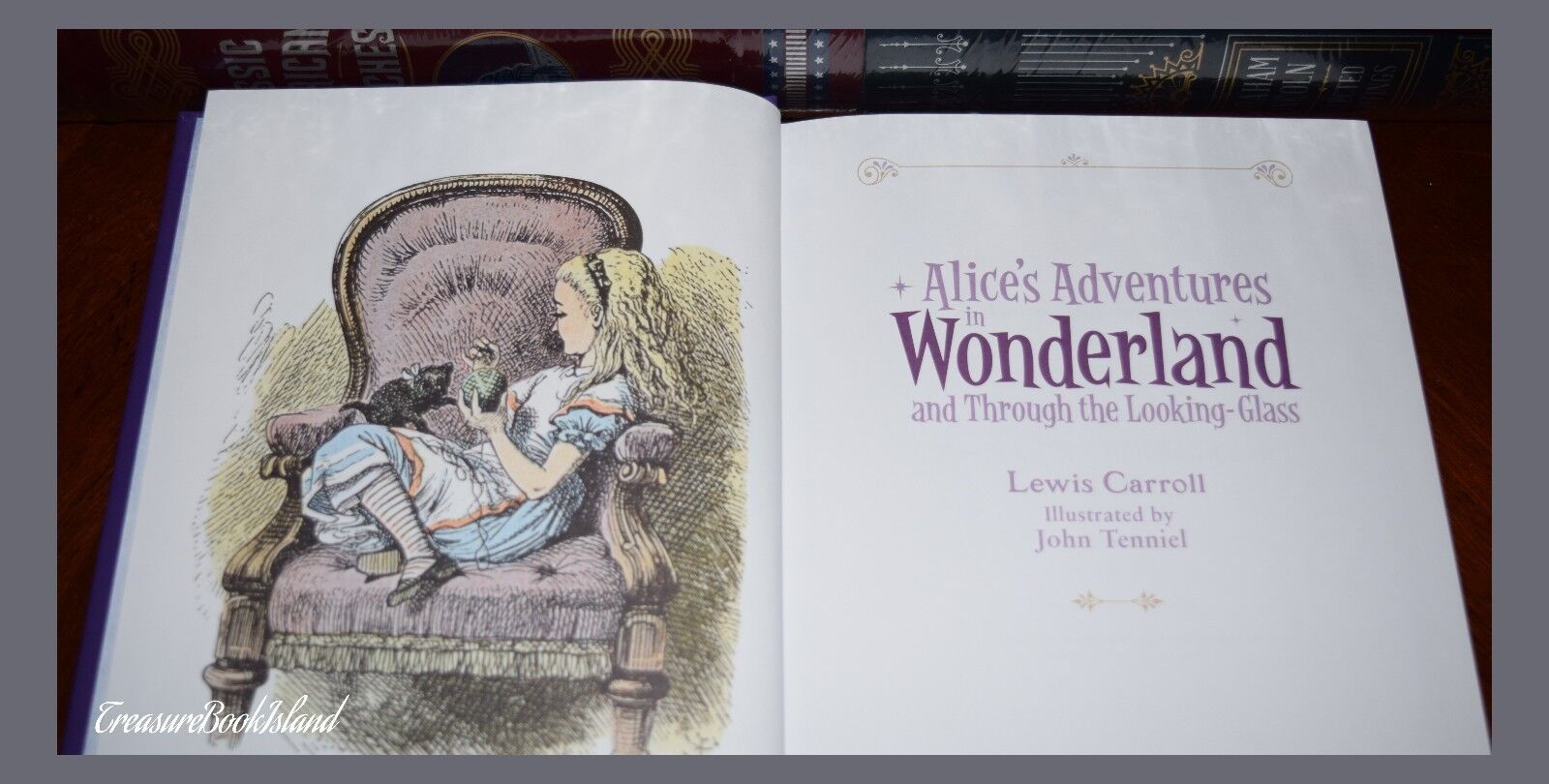 New Alice in Wonderland & Through Looking Glass Illustrated Sealed Leather Bound Без бренда - фотография #5