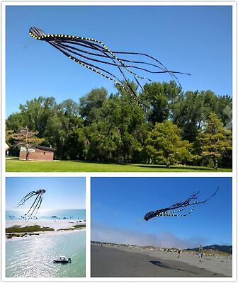 Sky Visitor 3D 26ft Ultra Large & Fun Octopus Foil Kite with Handle & Line, G... APZ Black - фотография #2