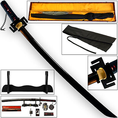 Functional Ichigo Kurosaki Katana 1045 HC Steel FULL TANG Tensa Zangetsu Sword Knife King EW-0025A - фотография #6
