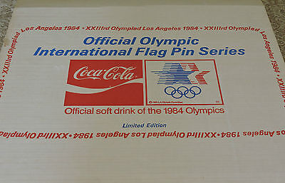 1984 Olympics Coca-Cola 150 Nation Flag Pin Set Framed Coke Ltd, NIB Los Angeles Coca-Cola - фотография #2