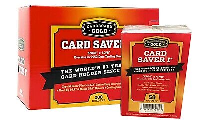 200 CBG Card Saver I 1 Large Semi Rigid PSA Grading Submission Holders Cardboard Gold