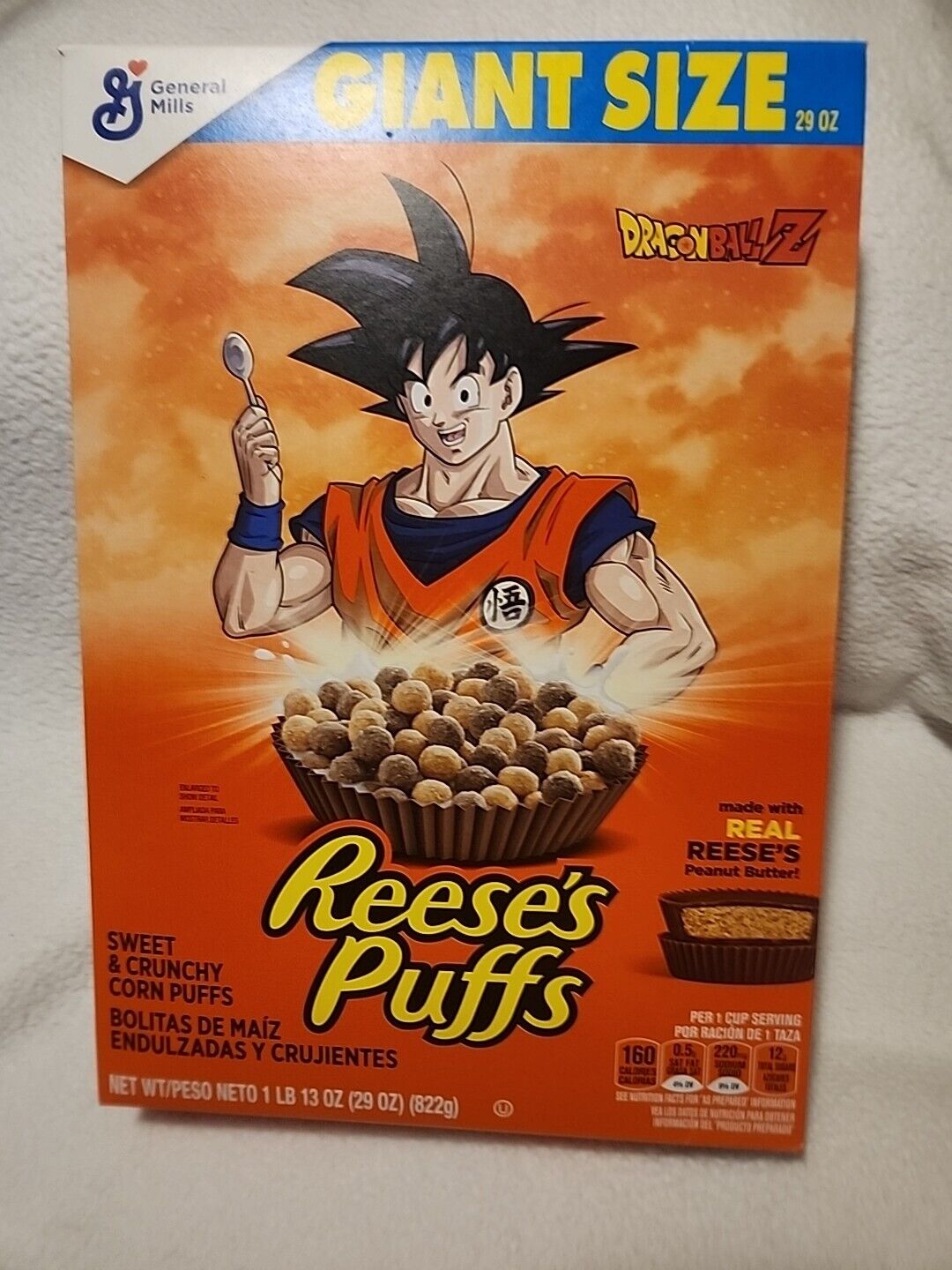 Limited Edition Dragon Ball Z Reese’s Puffs Family Size - Majin Buu (New) Reese's Puff - фотография #2