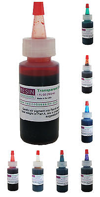 Resin Obsession transparent color pigments - 1 ounce bottle - epoxy resin crafts Resin Obsession