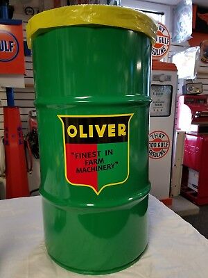 OLIVER TRACTOR NOSTALGIC VINTAGE STYLE 16 GALLON COLD ROLLED STEEL TRASH CAN Без бренда