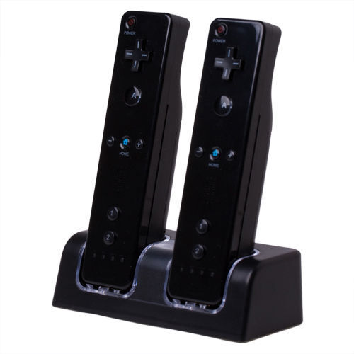 Dual Remote Charging Dock Station and 2 Rechargeable Batteries For Wii Black Unbranded GPCT169 - фотография #2