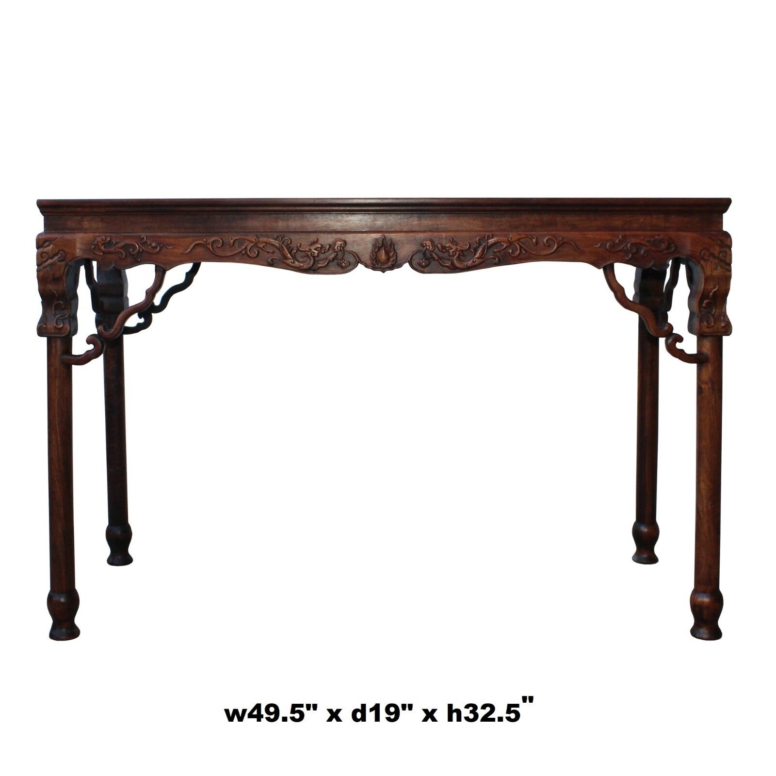 Chinese Brown Huali Rosewood Dragon Motif Round Apron Altar Table cs4534 Handmade Does Not Apply - фотография #7
