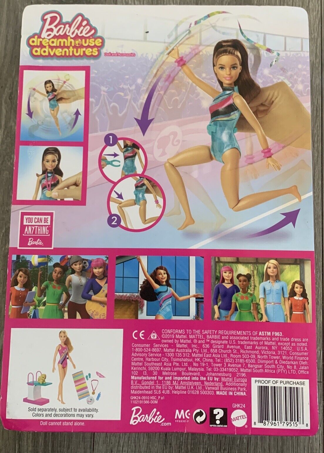 Barbie Dreamhouse Adventures Teresa Spin 'n Twirl Gymnast Doll & Pet Playset New Mattel GHK24 - фотография #5