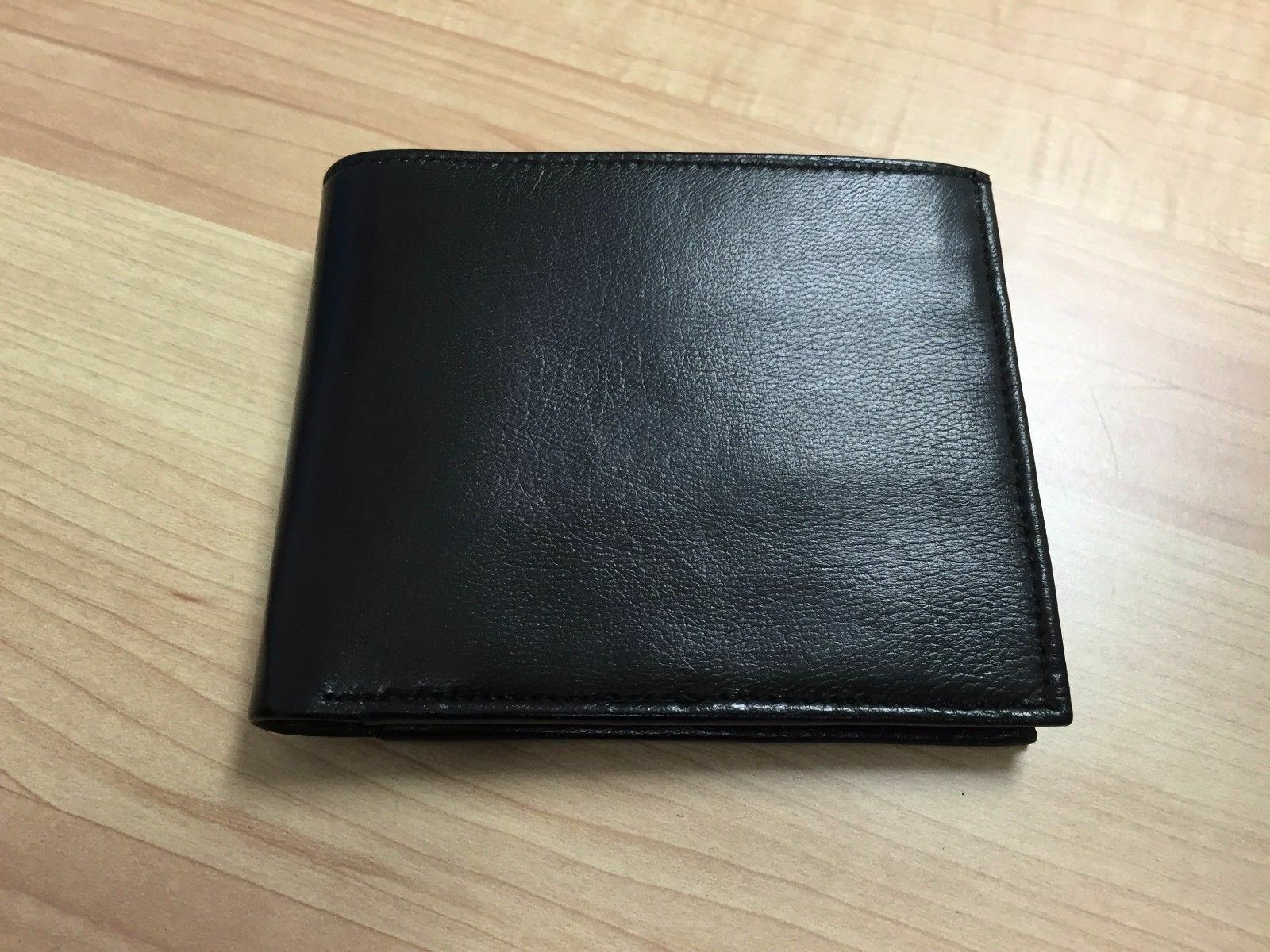 Bifold Wallet Men's Genuine Leather Black Credit/ID Card Holder Slim Purse ENZ Leathers NZHB0008 - фотография #4