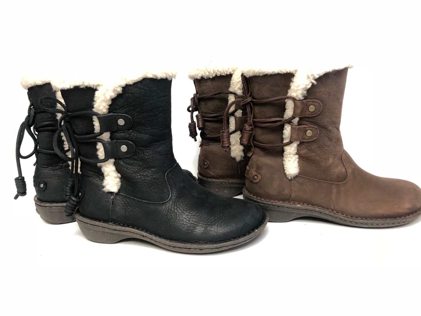 UGG Australia 1007760 Akadia Stout / Black Winter Booties Lace Up Boots Leather UGG Australia